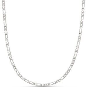 14k Gold or Sterling Silver Plated Figaro Chain Necklace